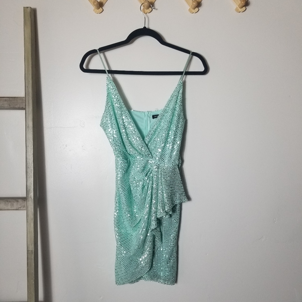 LIGHT GREEN SEQUIN DRESS